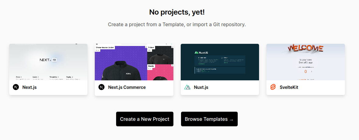 Creando proyecto en Vercel